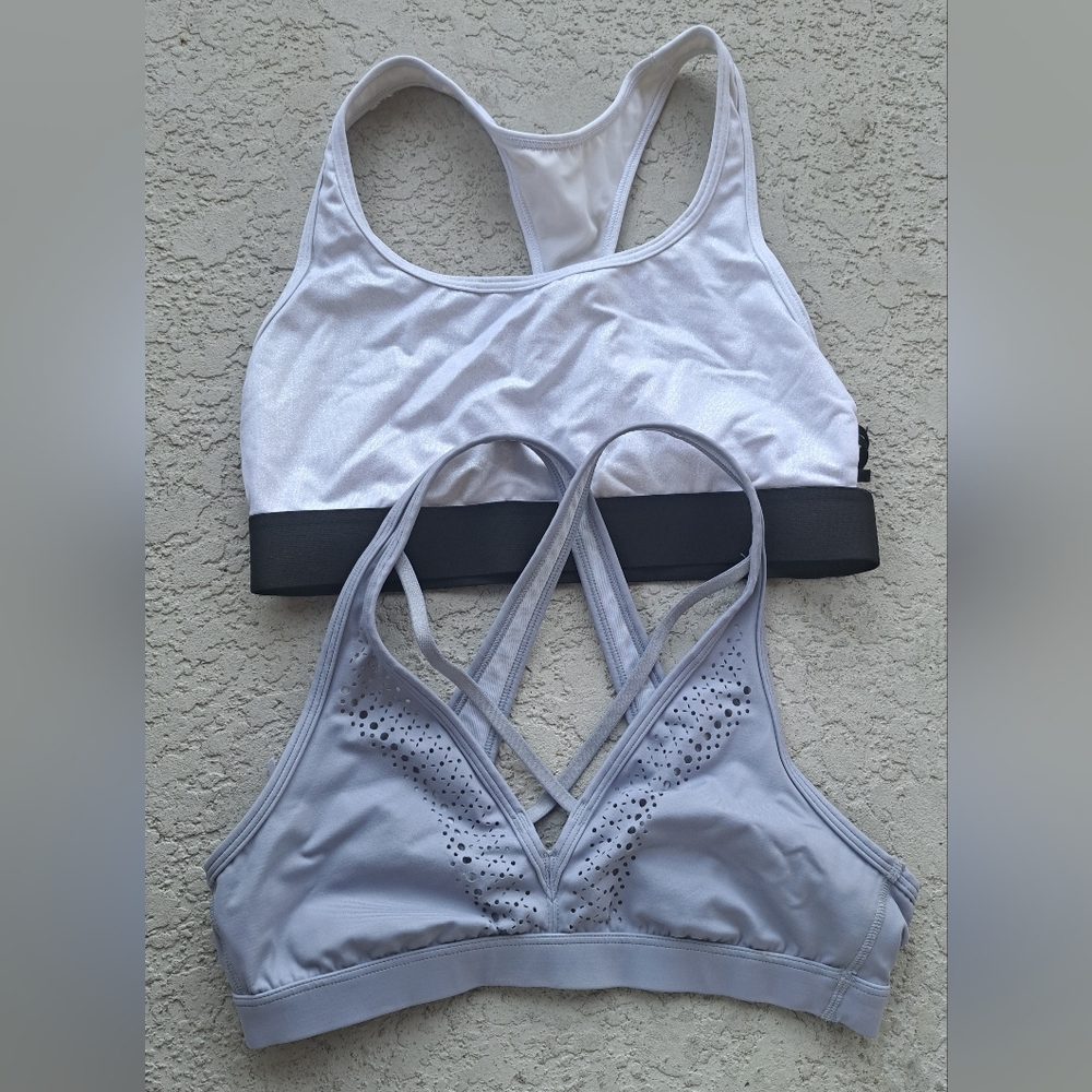 Victoria's Secret White and Gray Sports Bras
